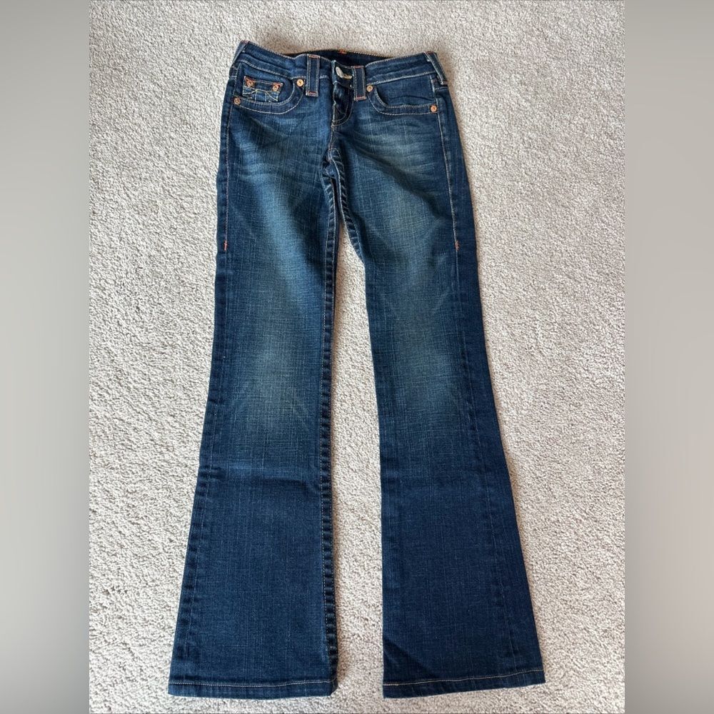 True Religion Jeans Bobby Super T Bootcut Size 26 Thick Stitching 31" Inseam